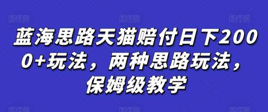 蓝海思路天猫赔付日下2000+玩法，两种思路玩法，保姆级教学【仅揭秘】-泰戈创艺资源库