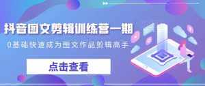 抖音图文剪辑训练营一期,0基础快速成为图文作品剪辑高手-泰戈创艺资源库