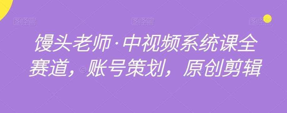 馒头老师·中视频系统课全赛道，账号策划，原创剪辑-泰戈创艺资源库