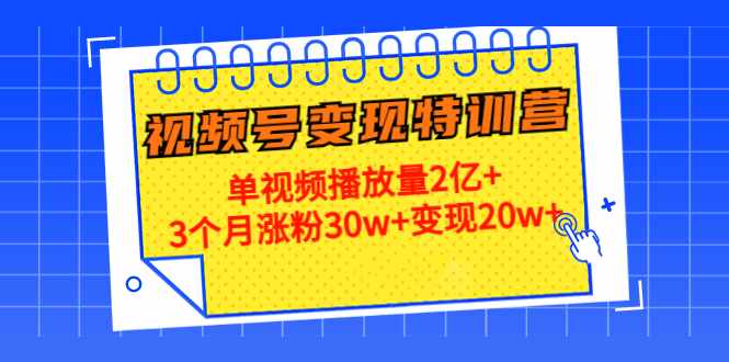 21天视频号变现特训营：单视频播放量2亿+3个月涨粉30w+变现20w+-泰戈创艺资源库