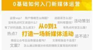 新媒体运营系列课，课程零基础入门，解锁高薪职业必备的四项技能-泰戈创艺资源库