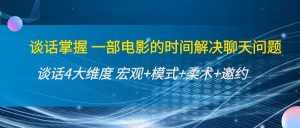 谈话掌握一部电影的时间解决聊天问题：谈话四大维度:宏观+模式+柔术+邀约-泰戈创艺资源库