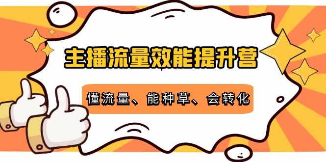 主播流量效能提升营：懂流量、能种草、会转化，清晰明确方法规则-泰戈创艺资源库