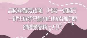 高质量跳舞视频,只需一张照片一键生成零基础小白也能创作原创视频涨粉十几万【揭秘】-泰戈创艺资源库