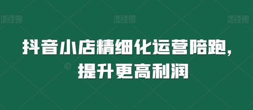 抖音小店精细化运营陪跑，提升更高利润-泰戈创艺资源库