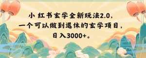 小红书玄学全新玩法2.0，一个可以做到退休的玄学项目，日入3000+【揭秘】-泰戈创艺资源库