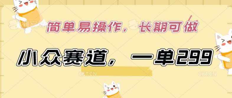 小众赛道，一单299.简单易操作，长期可做【揭秘】-泰戈创艺资源库