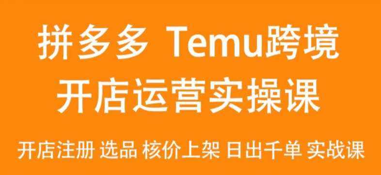 2024Temu最新玩法,Temu跨境开店运营实操课,开店注册/选品/核价上架/日出千单实战课-泰戈创艺资源库