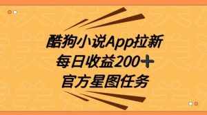 酷狗小说APP拉新，接抖音星图任务，保姆式教学每日收益200+【揭秘】-泰戈创艺资源库