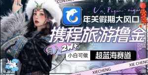 年关假期大风口,携程旅游撸金,超蓝海赛道,月入2w+【揭秘】-泰戈创艺资源库