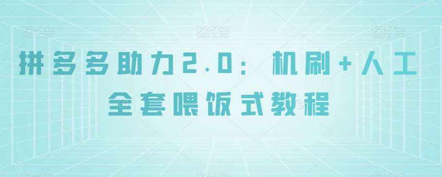 拼多多助力2.0：机刷+人工全套喂饭式教程【揭秘】-泰戈创艺资源库