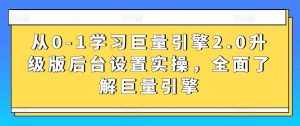 从0-1学习巨量引擎2.0升级版后台设置实操,全面了解巨量引擎-泰戈创艺资源库