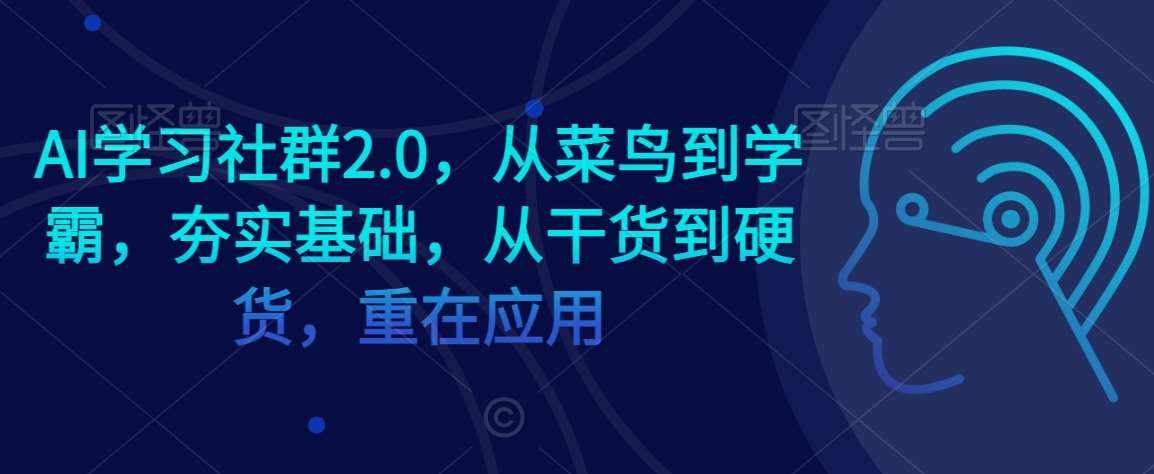 AI学习社群2.0，从菜鸟到学霸，夯实基础，从干货到硬货，重在应用-泰戈创艺资源库