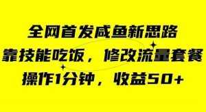 咸鱼冷门新玩法，靠“技能吃饭”，修改流量套餐，操作1分钟，收益50【揭秘】-泰戈创艺资源库
