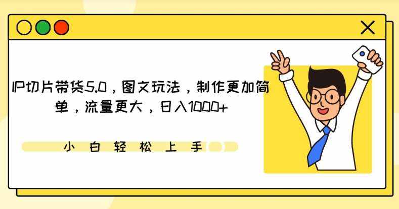 IP切片带货5.0，图文玩法，制作更加简单，流量更大，日入1000+【揭秘】-泰戈创艺资源库