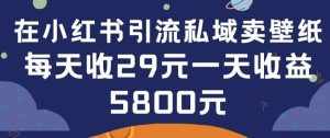 在小红书引流私域卖壁纸每张29元单日最高卖出200张(0-1搭建教程)【揭秘】-泰戈创艺资源库