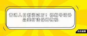 普通人日利润过万!视频号滋补品类打法保姆教程【揭秘】-泰戈创艺资源库