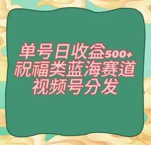 单号日收益500+、祝福类蓝海赛道、视频号分发【揭秘】-泰戈创艺资源库