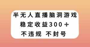 半无人直播脑洞小游戏，每天收入300+，保姆式教学小白轻松上手【揭秘】-泰戈创艺资源库
