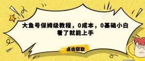怎么样靠阿里大厂撸金，背靠大厂日入2000+，大鱼号保姆级教程，0成本，0基础小白看了就能上手【揭秘】-泰戈创艺资源库