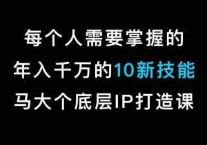 马大个的IP底层逻辑课，​每个人需要掌握的年入千万的10新技能，约会底层IP打造方法！-泰戈创艺资源库