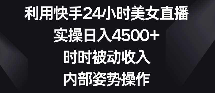 利用快手24小时美女直播，实操日入4500+，时时被动收入，内部姿势操作【揭秘】-泰戈创艺资源库