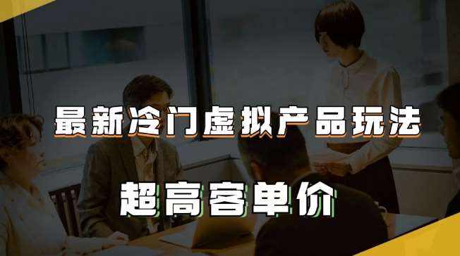 最新冷门虚拟产品玩法,超高客单价,月入2-3万+【揭秘】-泰戈创艺资源库