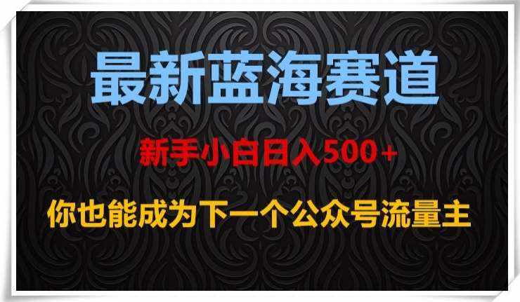 最新蓝海赛道，新手小白日入500+，你也能成为下一个公众号流量主【揭秘】-泰戈创艺资源库
