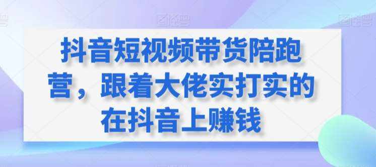 抖音短视频带货陪跑营，跟着大佬实打实的在抖音上赚钱-泰戈创艺资源库