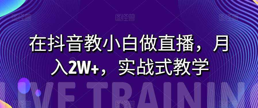 在抖音教小白做直播，月入2W+，实战式教学【揭秘】-泰戈创艺资源库