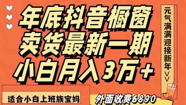 外面收费6890元年底抖音橱窗卖货最新一期，小白月入3万，适合小白上班族宝妈【揭秘】-泰戈创艺资源库