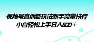 视频号直播新玩法新手流量扶持小白轻松上手日入600+【揭秘】-泰戈创艺资源库
