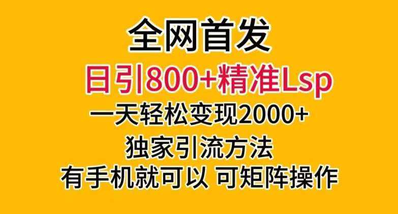 全网首发！日引800+精准老色批，一天变现2000+，独家引流方法，可矩阵操作【揭秘】-泰戈创艺资源库