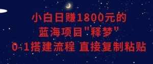 小白能日赚1800元的蓝海项目”释梦”0-1搭建流程可直接复制粘贴长期做【揭秘】-泰戈创艺资源库