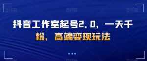 抖音工作室起号2.0,一天千粉,高端变现玩法【揭秘】-泰戈创艺资源库