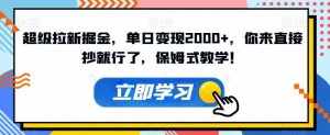 超级拉新掘金,单日变现2000+,你来直接抄就行了,保姆式教学!【揭秘】-泰戈创艺资源库