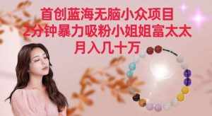 首创蓝海无脑小众项目，2分钟暴力吸粉小姐姐富太太，月入几十万【揭秘】-泰戈创艺资源库