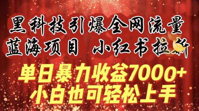 蓝海项目!黑科技引爆全网流量小红书拉新，单日暴力收益7000+，小白也能轻松上手【揭秘】-泰戈创艺资源库