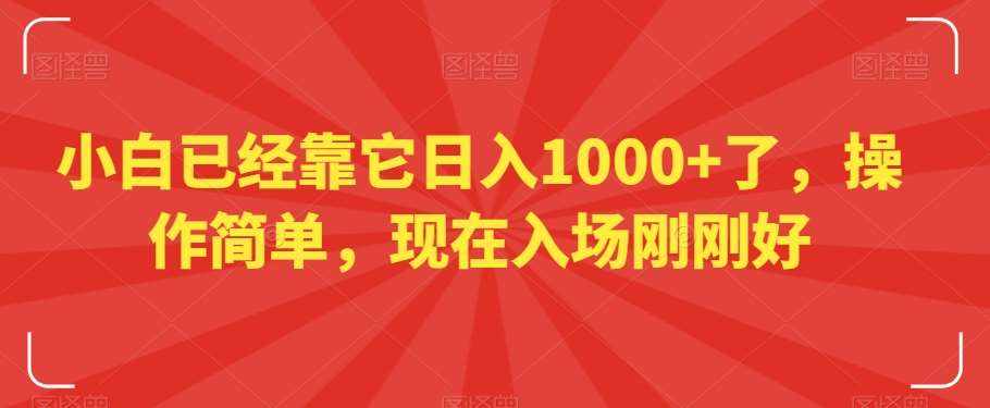 小白已经靠它日入1000+了，操作简单，现在入场刚刚好【揭秘】-泰戈创艺资源库