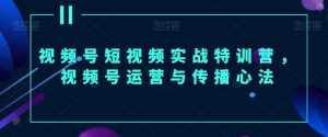 视频号短视频实战特训营,视频号运营与传播心法-泰戈创艺资源库