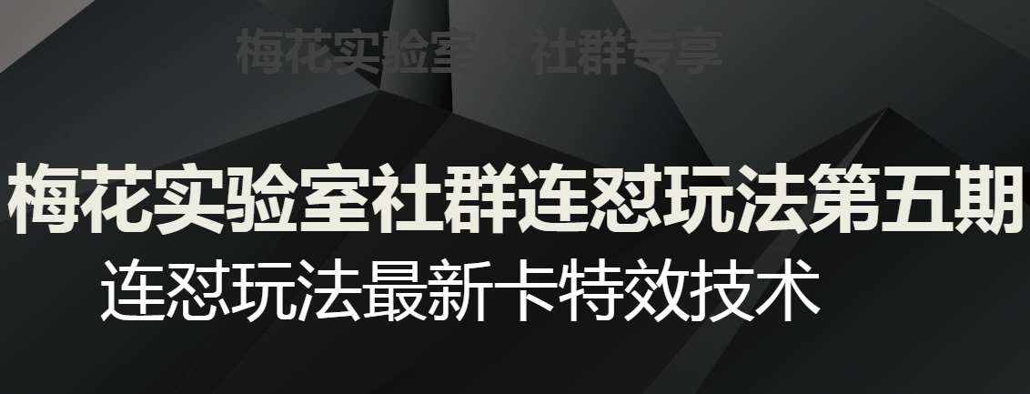 梅花实验室社群连怼玩法第五期，视频号连怼玩法最新卡特效技术-泰戈创艺资源库