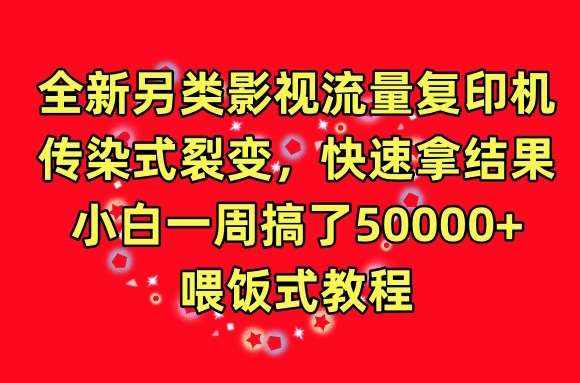 全新另类影视流量复印机，传染式裂变，快速拿结果，小白一周搞了50000+，喂饭式教程【揭秘】-泰戈创艺资源库