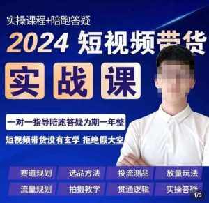 果哥·2024短视频带货实操课,赛道规划/选品方法/投流测品/放量玩法/流量规划/拍摄教学-泰戈创艺资源库