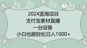 2024年蓝海项目,支付宝素材直播,无需出境,小白也能日入1000+ ,实操教程【揭秘】-泰戈创艺资源库