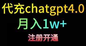 代充chatgpt4，日入500+，精准引流，暴力变现【揭秘】-泰戈创艺资源库