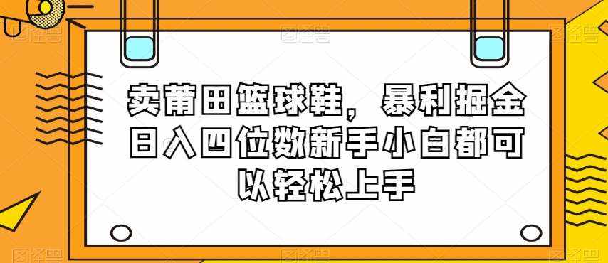 卖莆田篮球鞋，暴利掘金日入四位数新手小白都可以轻松上手【揭秘】-泰戈创艺资源库