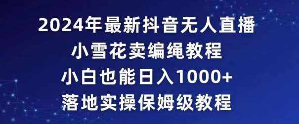 2024年抖音最新无人直播小雪花卖编绳项目，小白也能日入1000+落地实操保姆级教程【揭秘】-泰戈创艺资源库