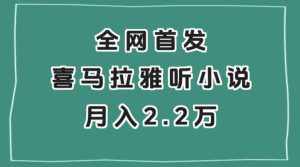 全网首发,喜马拉雅挂机听小说月入2万+【揭秘】-泰戈创艺资源库