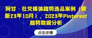阿甘·社交媒体趋势选品案例(更新23年10月),2023年Pinterest趋势数据分析-泰戈创艺资源库