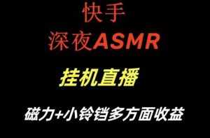 快手深夜性感ASMR挂机直播,磁力 小铃铛收益(附带工具和5G素材)【揭秘】-泰戈创艺资源库